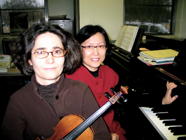 PHOTO: (L to R)  Violinist Anne-Gaëlle Ravetto and pianist Dr. Jung-Won Shi.
