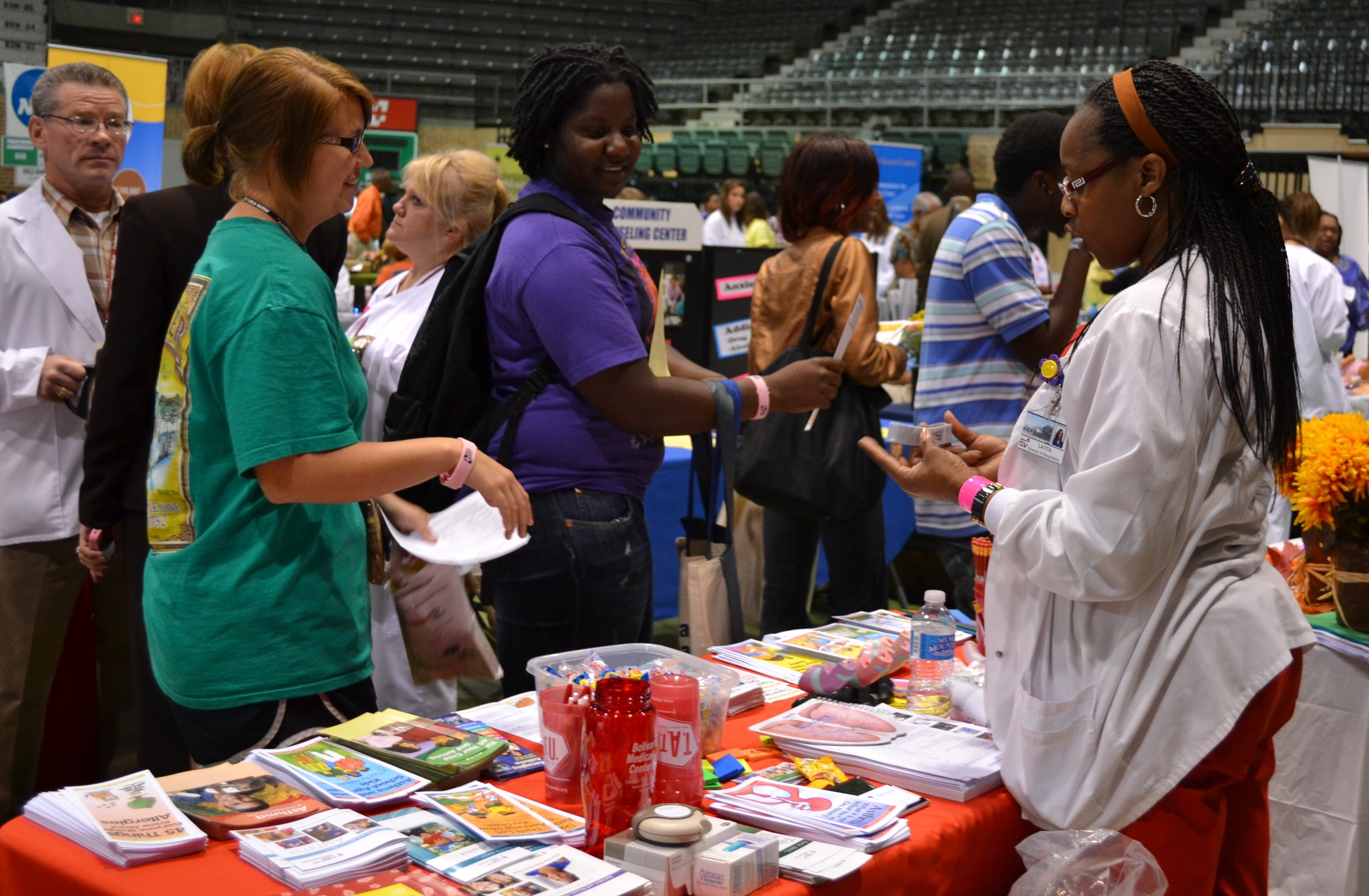 PHOTO: Participants visit the Bolivar Medical Center booth at the eighth annual Delta Health and Wellness Day.