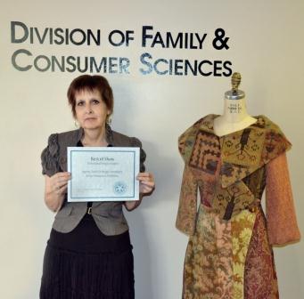 Photo: Dr. Jan Haynes won Best of Show in the Juried Apparel Design Competition at the 104th Annual Conference and Expo of the American Association of Family and Consumer Sciences.