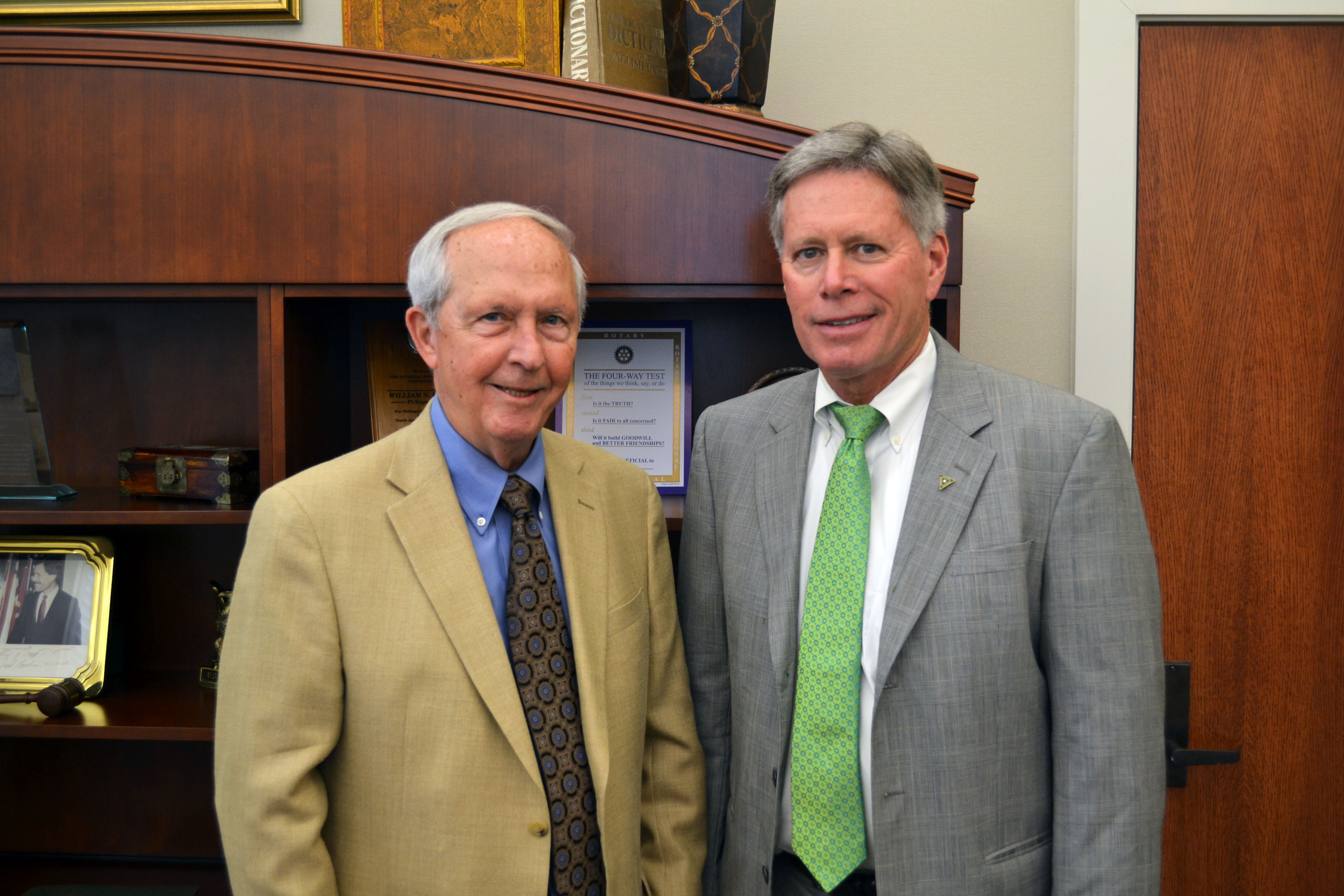 Photo: President Emeritus Dr. Kent Wyatt, Inauguration Chair, and William N. LaForge, Delta State President. 