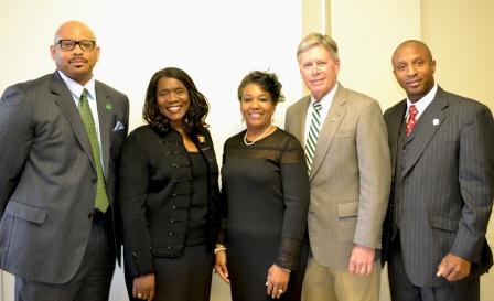 Dr. Alfred Rankin, Dr. Glenda Glover, Dr. Vanessa Rogers Long, Mr. William LaForge, and Dr. Valmage Towner