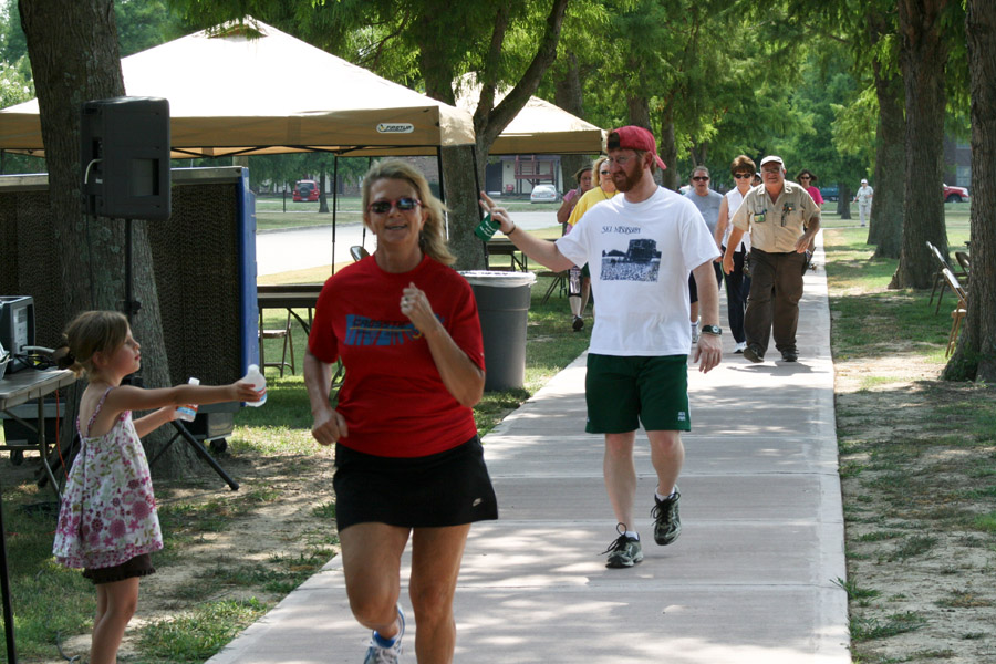 Delta State staff participating in Staff Council's Watermelon Walk at the Delta State Fitness Trail