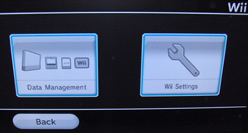 select wii settings