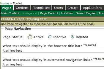 Delete a Page Example