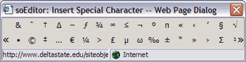 Insert Special Characters Example