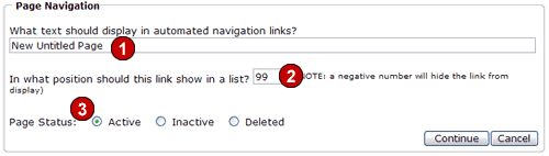 Create a New Page Example