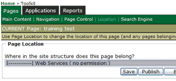 Relocate Page Example