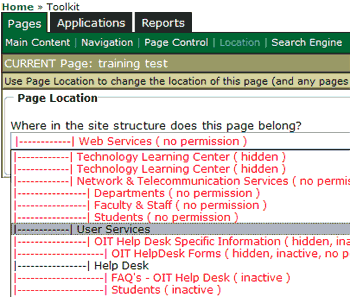 Relocate Page Example