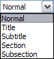 Styles Dropdown Menu