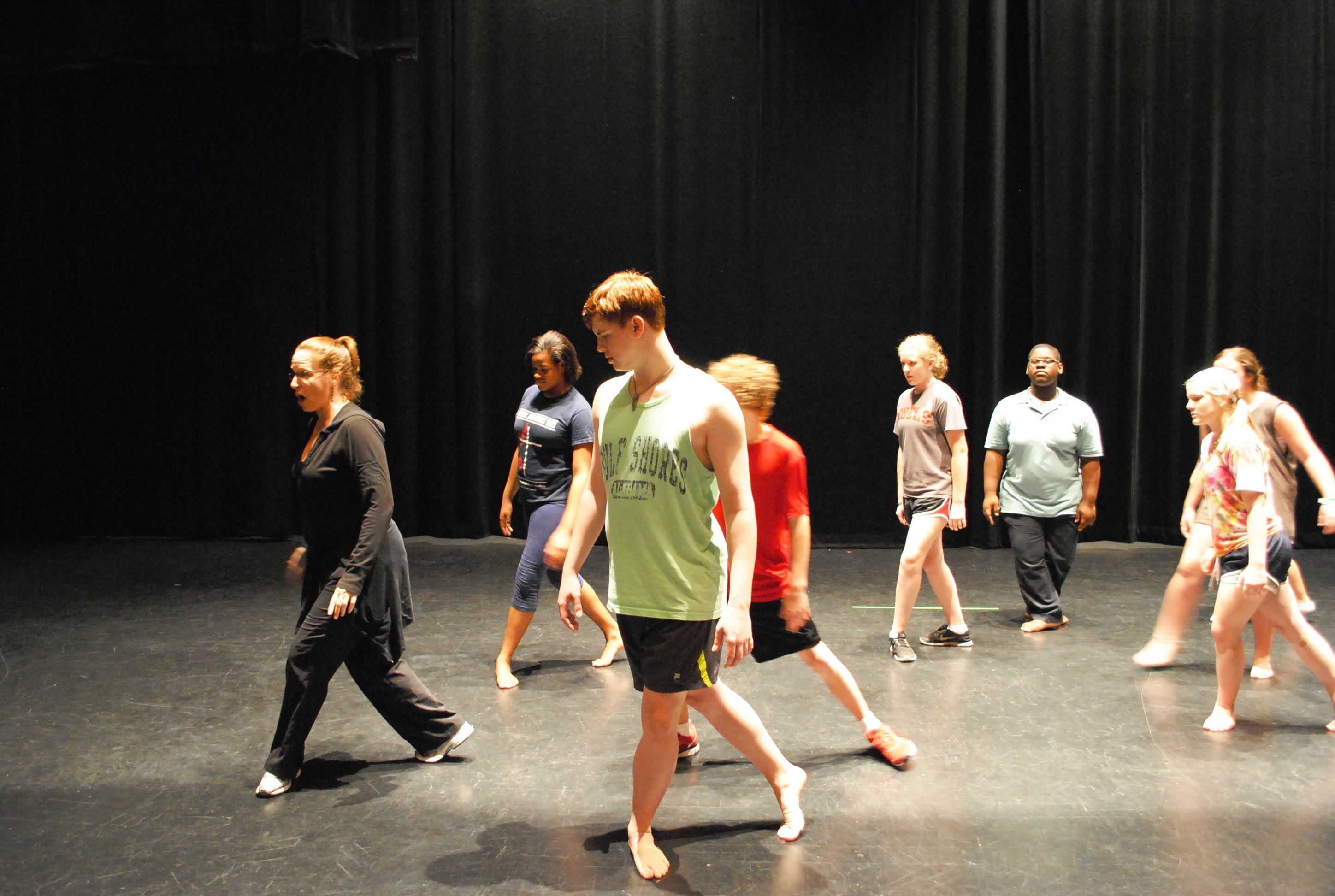 Photo: Teaching Artist Laura Morton of Belhaven University instructs the Arts Campers in Lyrical and Jazz Dance Fusion.