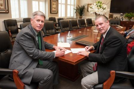 President William N. LaForge recently formed a partnership with President Glenn F. Boyce of Holmes Community College for 2 Plus 2 agreements in elementary education and psychology.