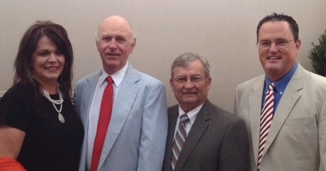 Caption: left to right: Paula Sykes, W. E. “Sluggo” Davis of DeSoto County, Doug Touchstone of Pike County, and Arthur Johnston.