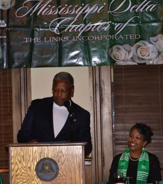 Mississippi State Senator Willie Simmons (left) and LINKS Mississippi Delta Chapter President Dr. Vanessa Rogers Long (right)