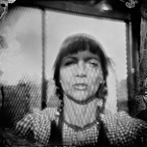 Self Portrait with patterns by Gayle Stevens, Wetplate Collodion. 