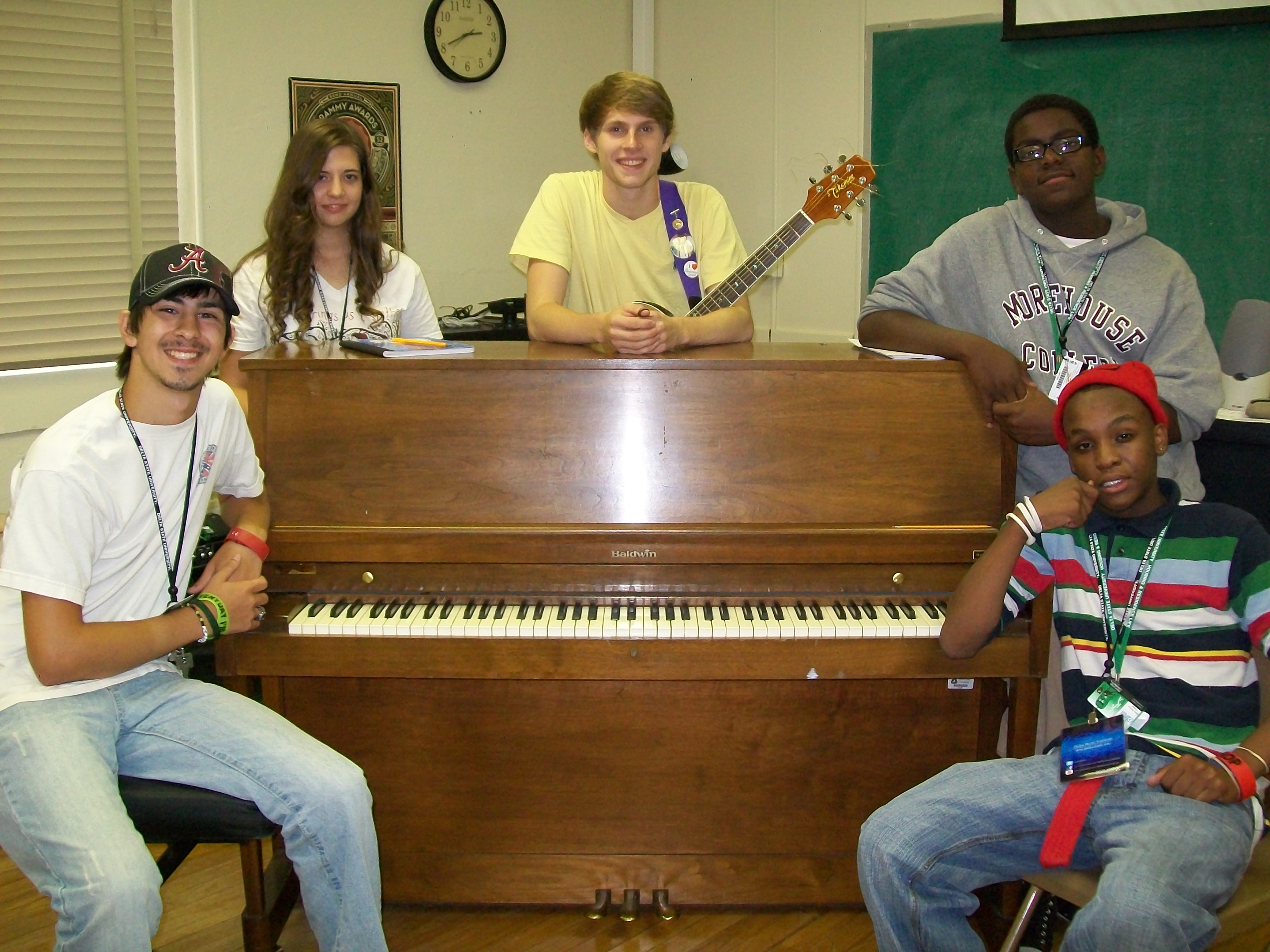 Photo:  Campers attending the Delta Music Institute include from left, Zachary Andrade of Olive Branch, Jessica Wishard of Monticello, Ark., Starlin Browning of Pontotoc,Melik Gooden of Shelby, and Stefan Williams of Shelby.