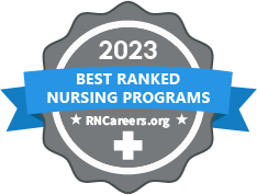 RNCareers.org Best Ranked Nursing Programs 2023 badge