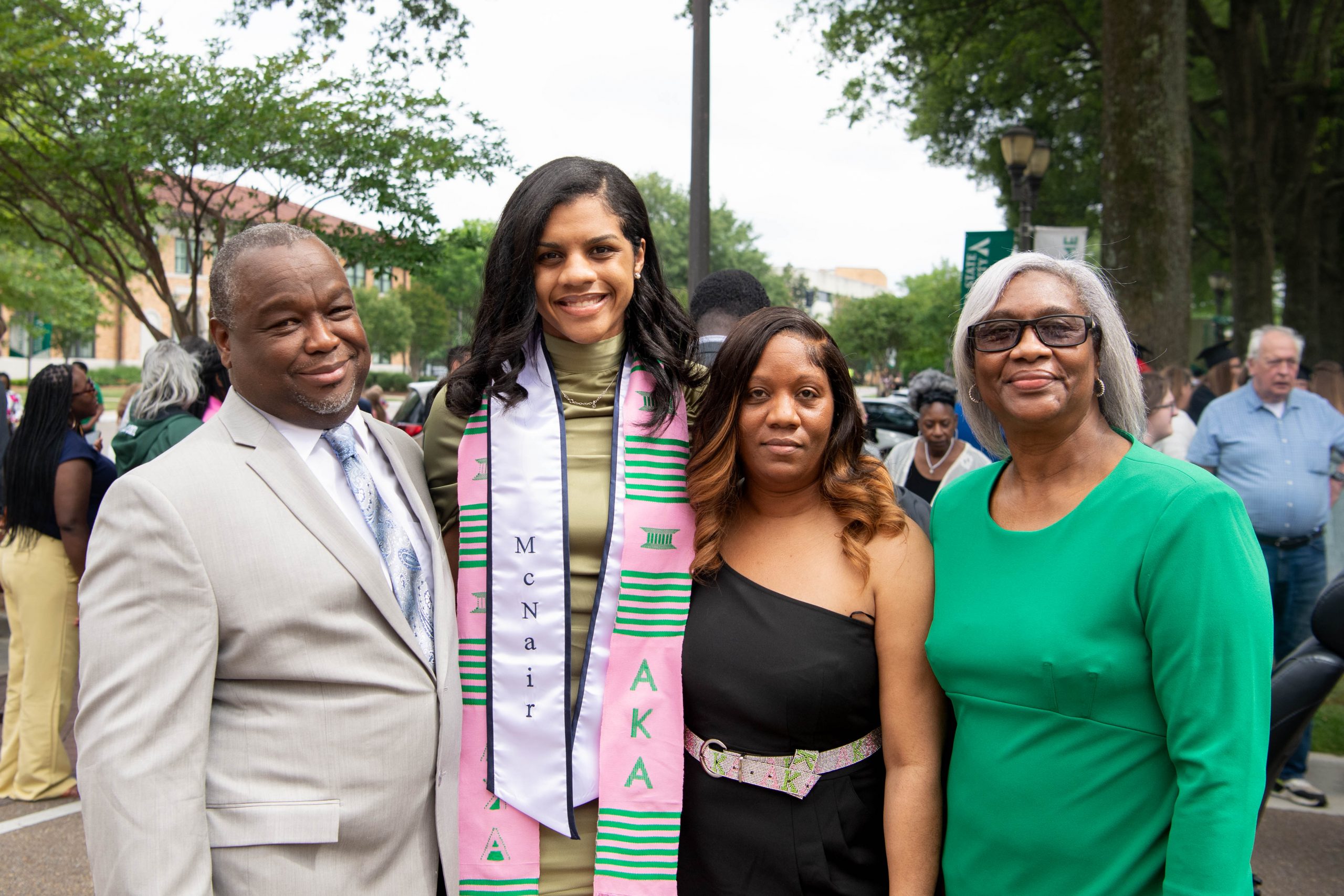 Kye Richardson and her family on her graduation day.