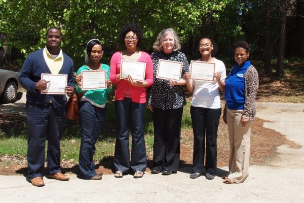 Presented by My Brother’s Keeper in Jackson, MS and sponsored by SAM on April 24 – 25, 2014. Pictured: AmeriCorps*VISTA members Derrick Price, Aubreisha Hackler, participant Jessica Omoregie, project coordinator Gail Bailey, AmeriCorps*VISTA member Alexis Hynes, and a My Brother’s Keeper instructor.