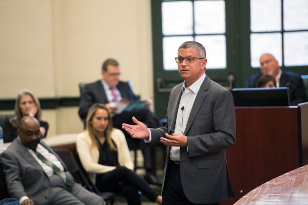 Danny Lipe, a Delta State alumnus and vice president of finance at Wincorp International, a producer and exporter of agricultural products, appears at the symposium.