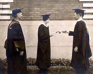 First diploma being awarded