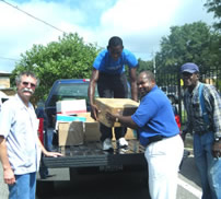 Luther Brown of the Delta Center, Ken Brown, Mitchell Williams and Lloyd Robinson, from the Mound Bayou School District.