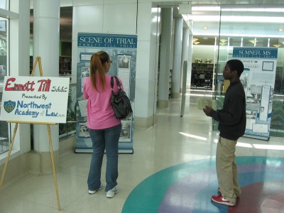 People entering Traveling Exhibit