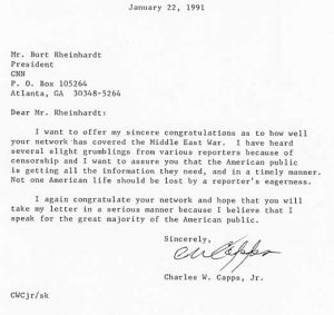 Burt Rheinhardt letter