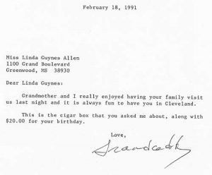 Linda Guynes Allen Letter