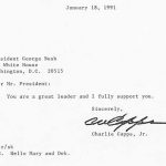 George Bush letter January 1991