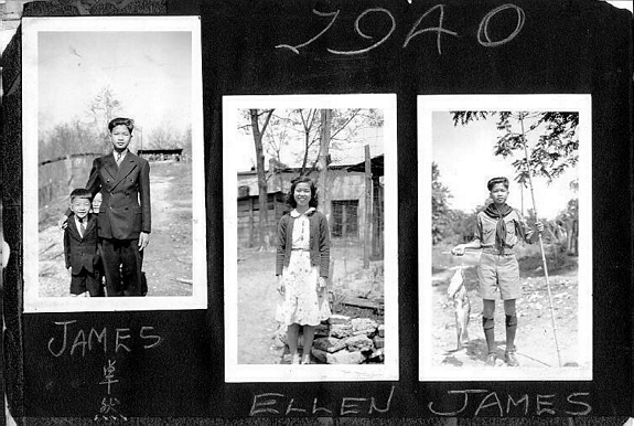 Three photographs from 1940. B&W.