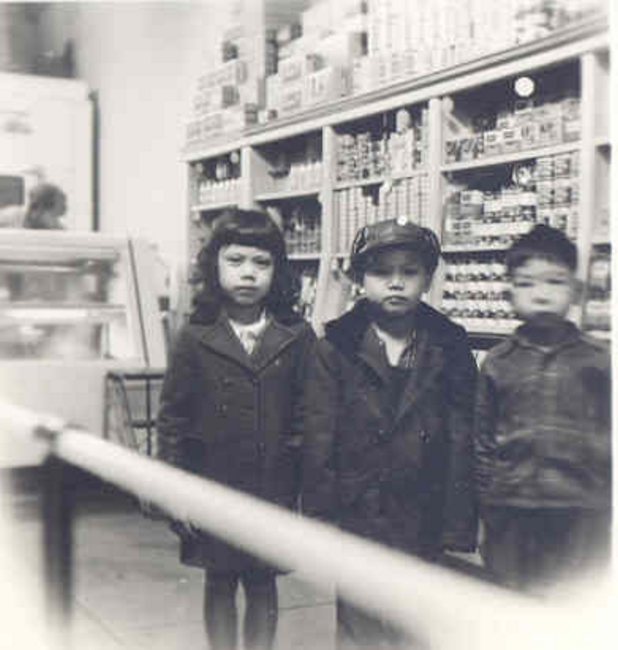 Three children in store