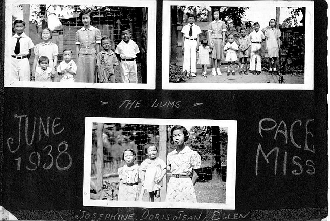 Three photos of the Lem family
