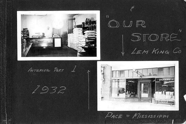 Two photos of "our store"