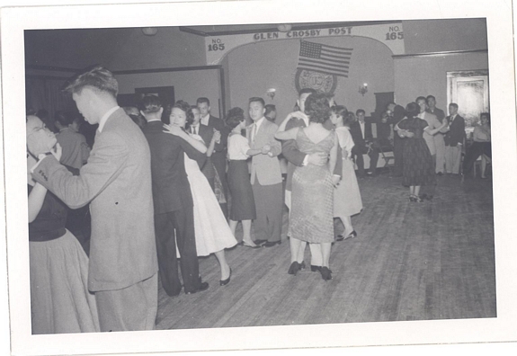 Young people dancing, B&W.
