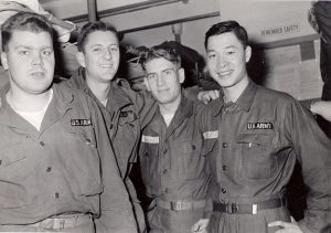 4 Men in uniform, B&W.
