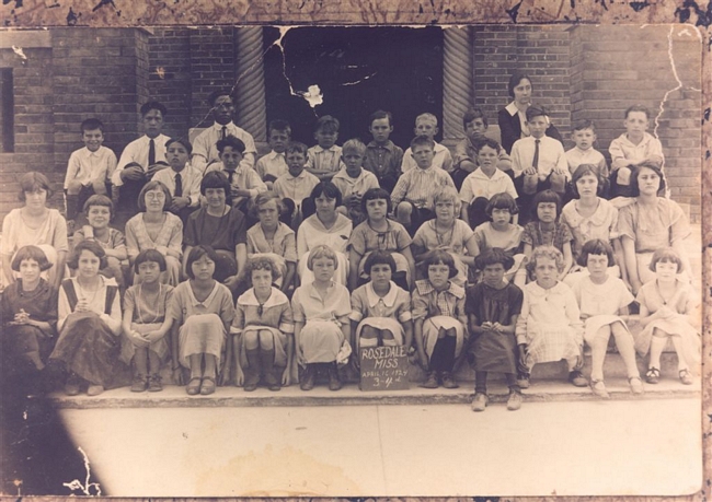 Rosedale 3rd grade class photo. B&W.