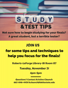 Study and Test tips workshop