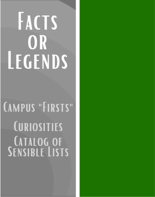 Facts or legends: Campus Firsts, Curiosities, catalog of sensible lists