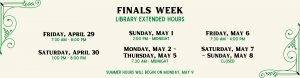 Finals Week Schedule