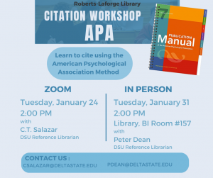 Spring 2023 APA Workshop