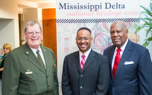 At the MDNHA Opening Reception during Delta State's Winning the Race Conference (left to right): Bill Justice,  Herts and Bob Stanton.