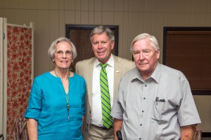 Alumnus J. Boyd Ingram ’64 (right) and his wife Carol joined President William N. Laforge when Ingram announced he would donate and purchase equipment to help make the station a reality.