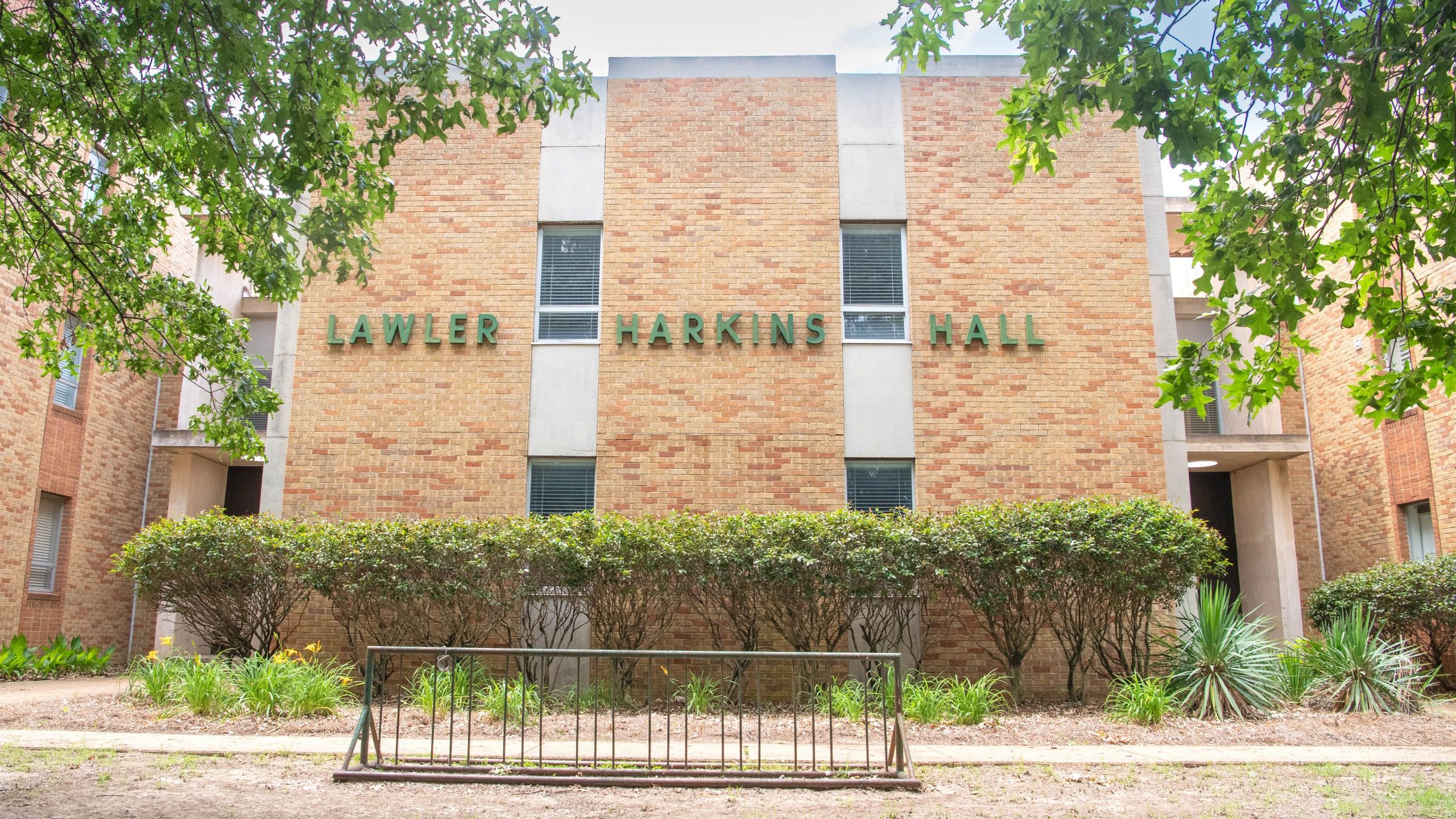 Exterior view of Lawler-Harkins residence hall.